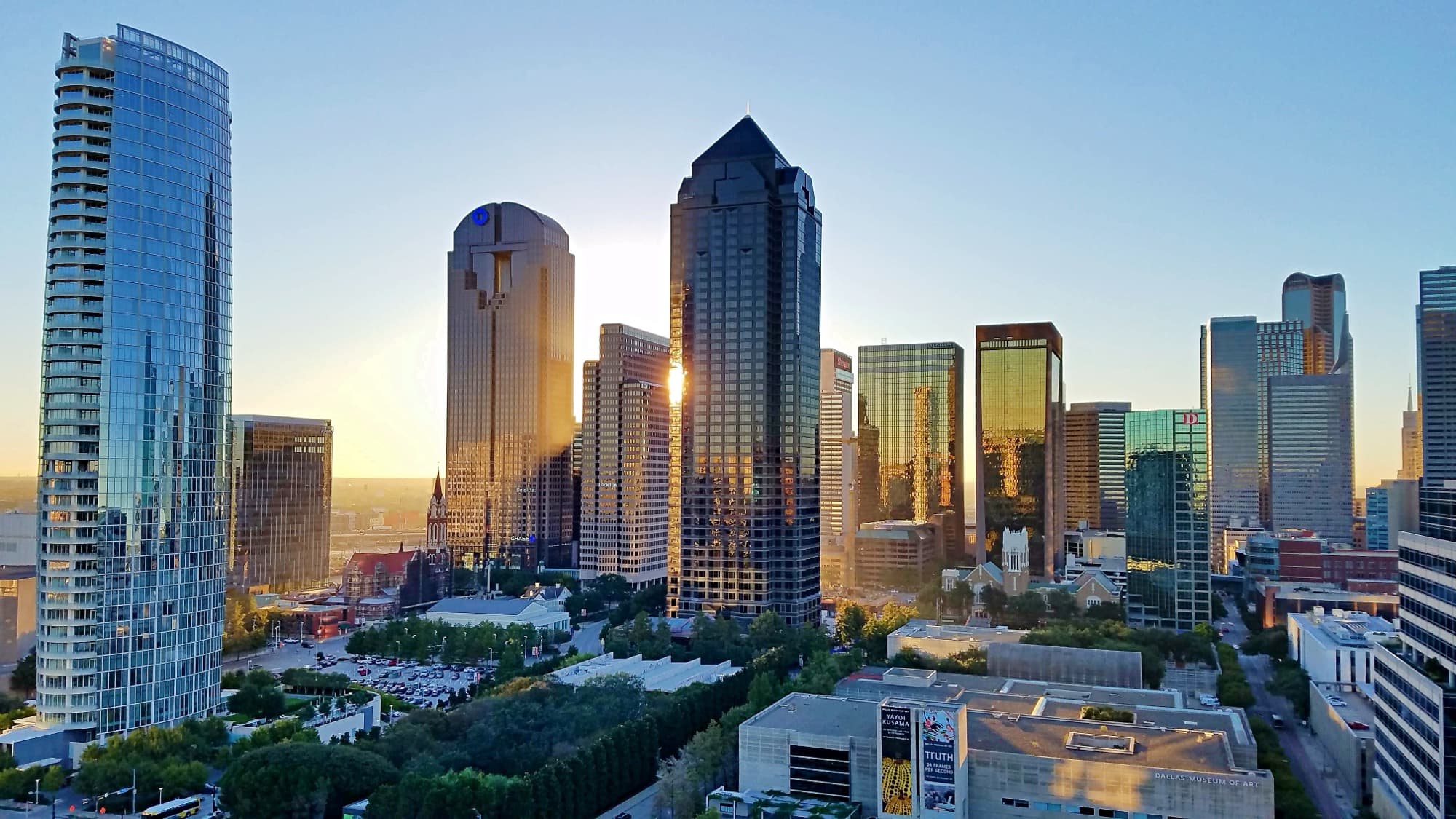 Downtown Dallas skyline with the Arts District